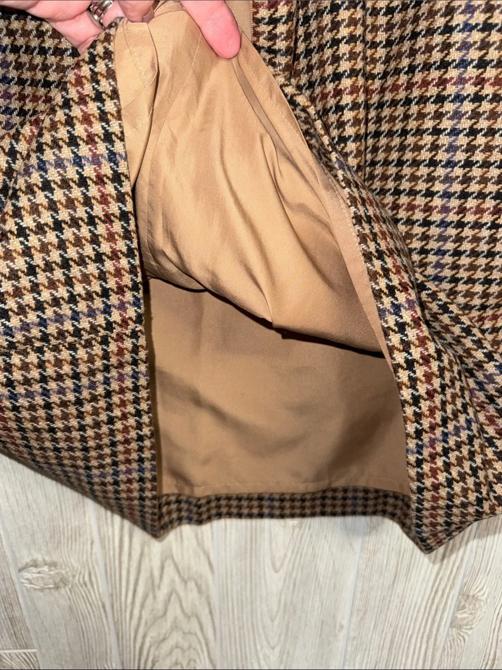 J. Crew Brown Houndstooth Skirt